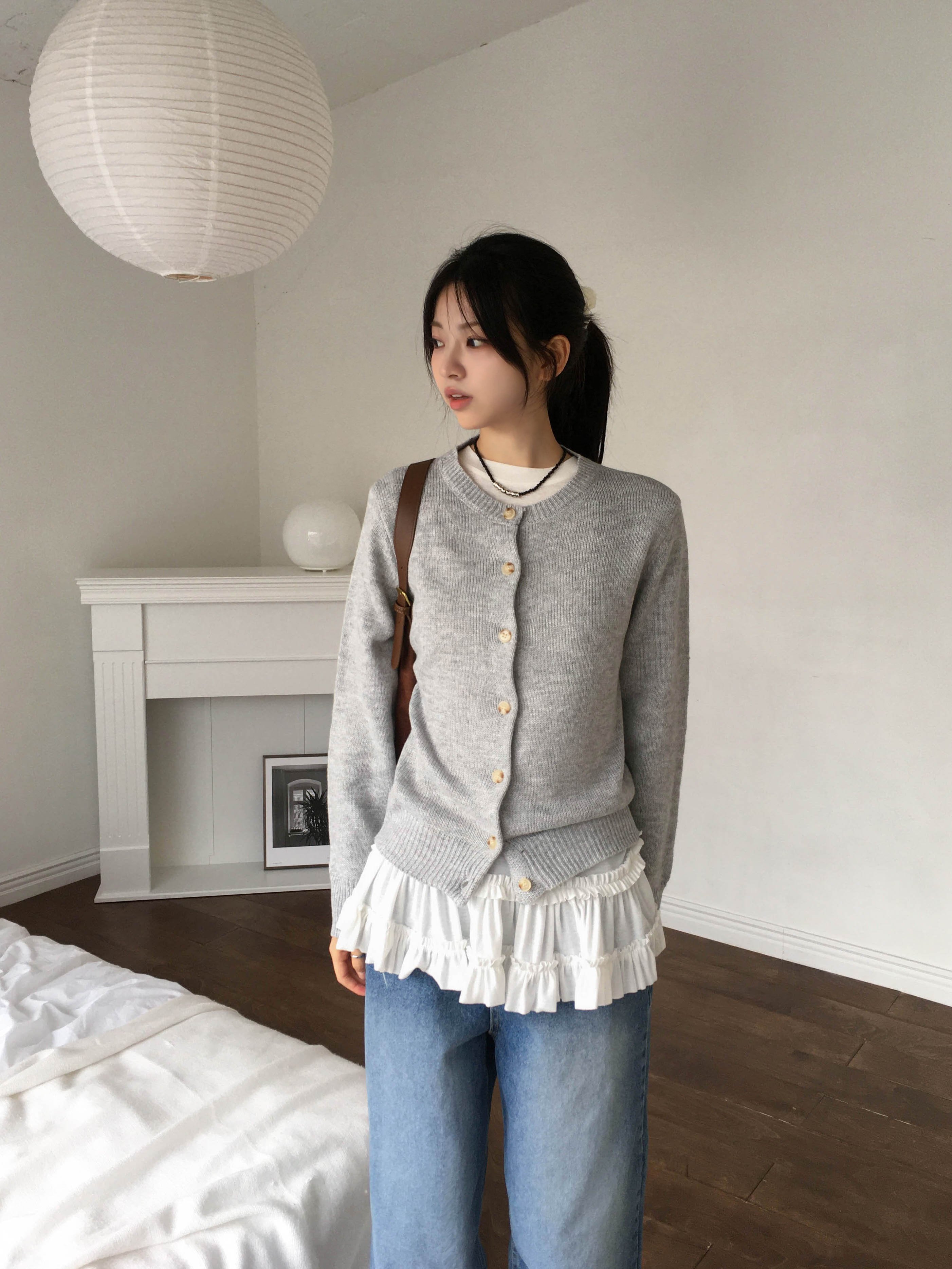 *2개 구매시 할인* [6color🌼/사계절용] 스프링 데일리 라운드넥 니트 가디건 상세 이미지 13