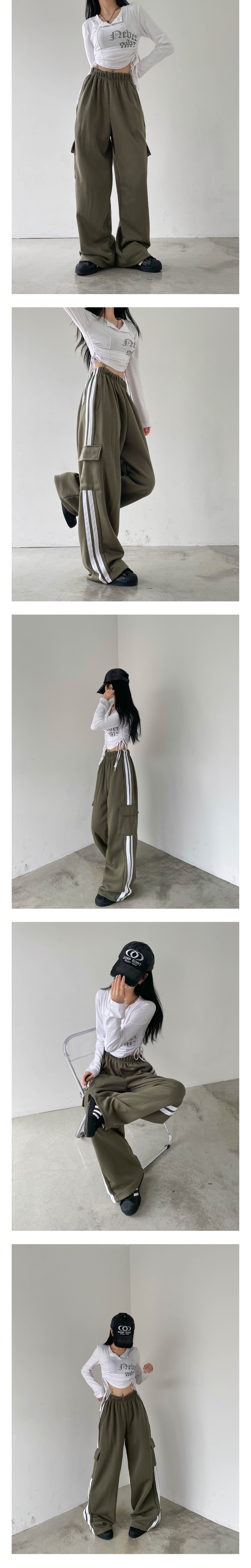 [TOO HIP] 기장&핏 너무 힙한, 와이드핏 코튼 카고 트랙 트레이닝 팬츠 상세 이미지 20