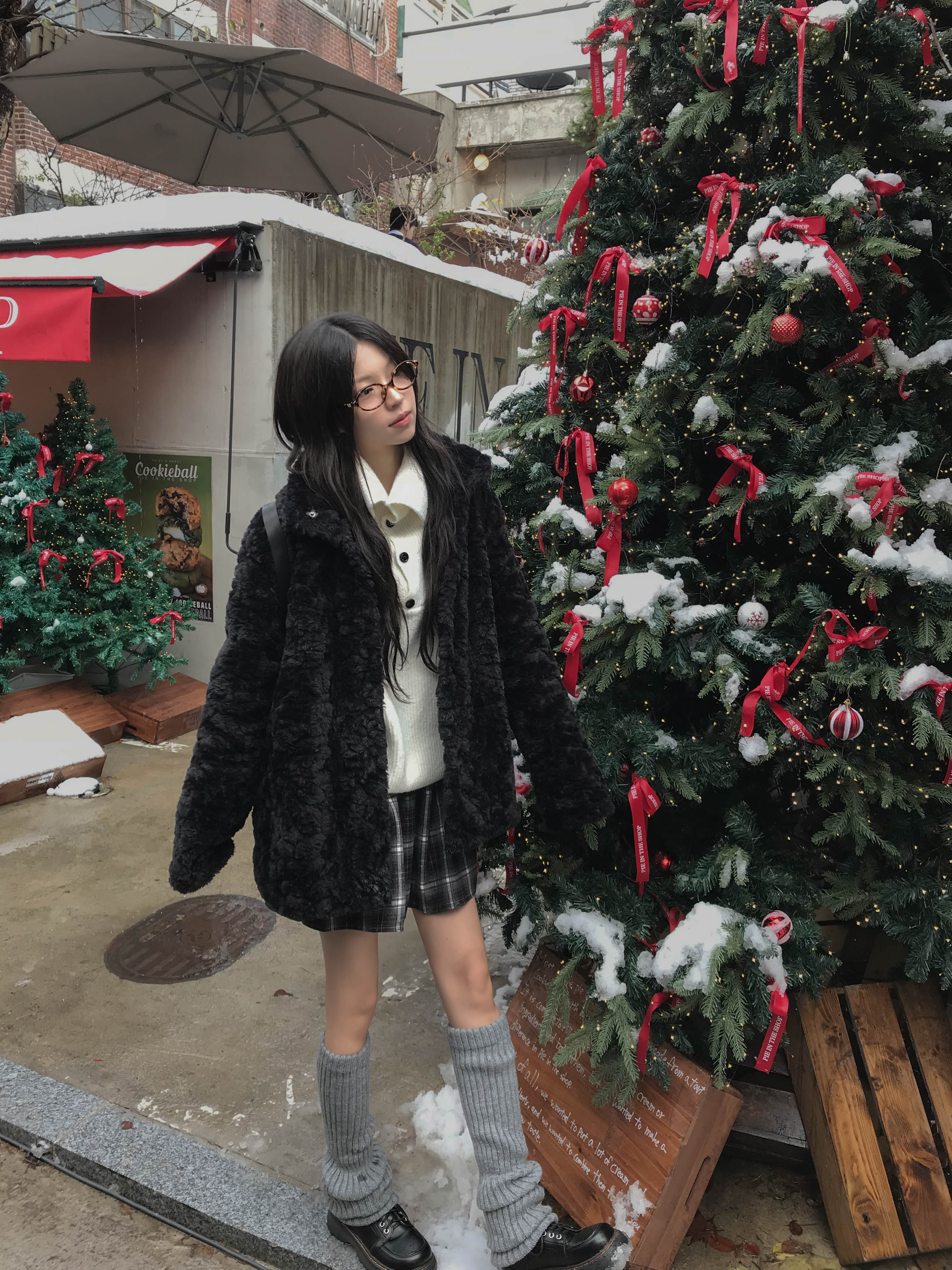 [고퀄리티🧸/MD소장] 안감 누빔 오버핏 하이넥 양털 하프 코트 상세 이미지 3