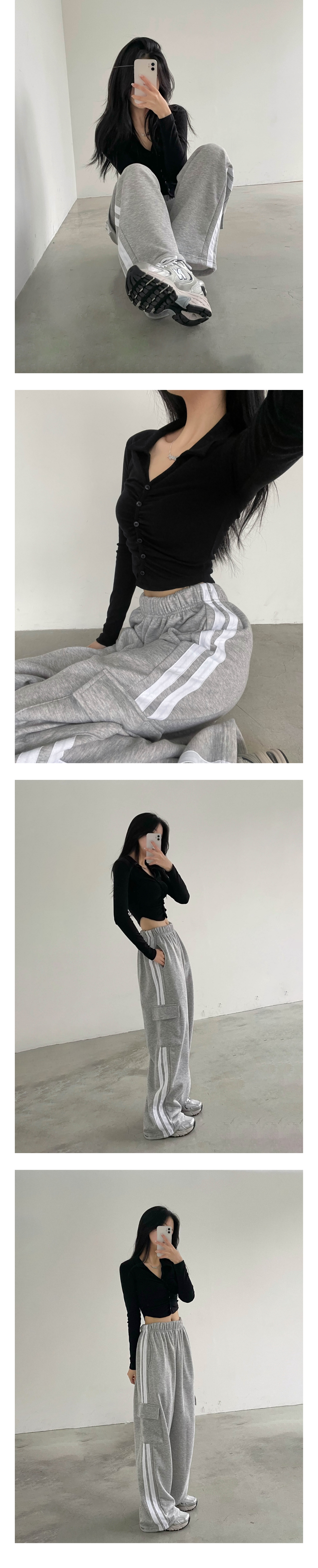 [TOO HIP] 기장&핏 너무 힙한, 와이드핏 코튼 카고 트랙 트레이닝 팬츠 상세 이미지 16