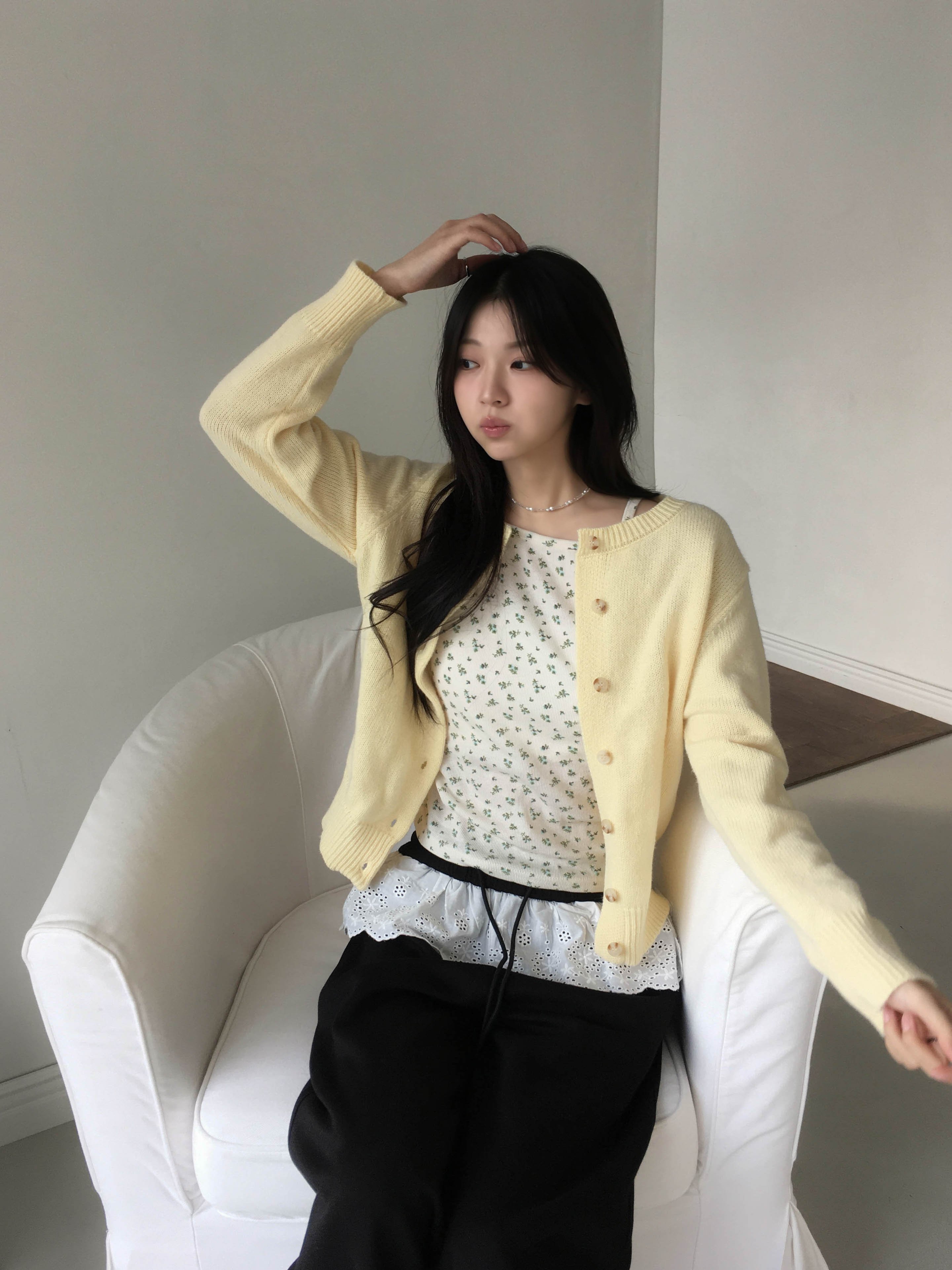 *2개 구매시 할인* [6color🌼/사계절용] 스프링 데일리 라운드넥 니트 가디건 상세 이미지 24