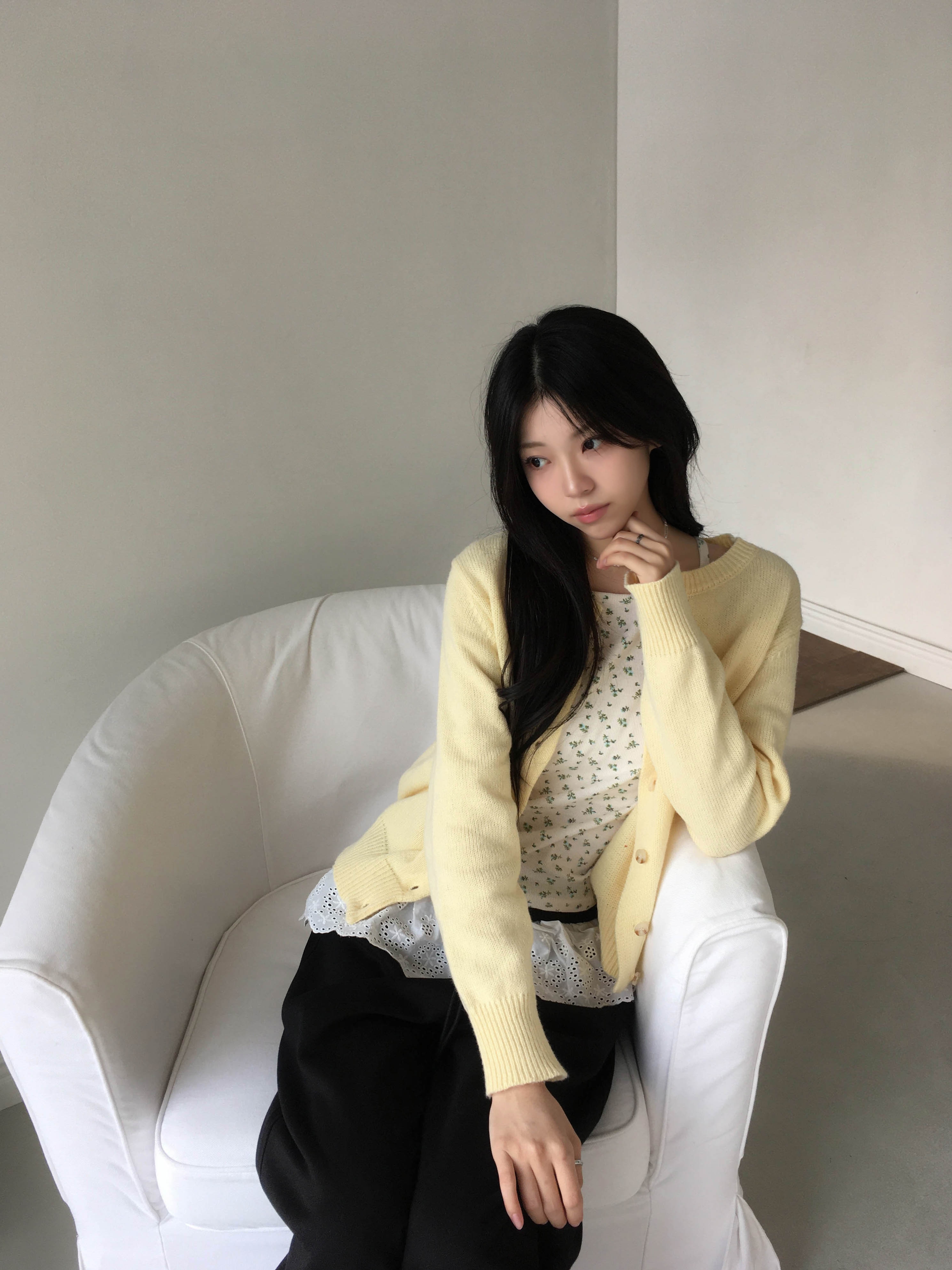 *2개 구매시 할인* [6color🌼/사계절용] 스프링 데일리 라운드넥 니트 가디건 상세 이미지 23