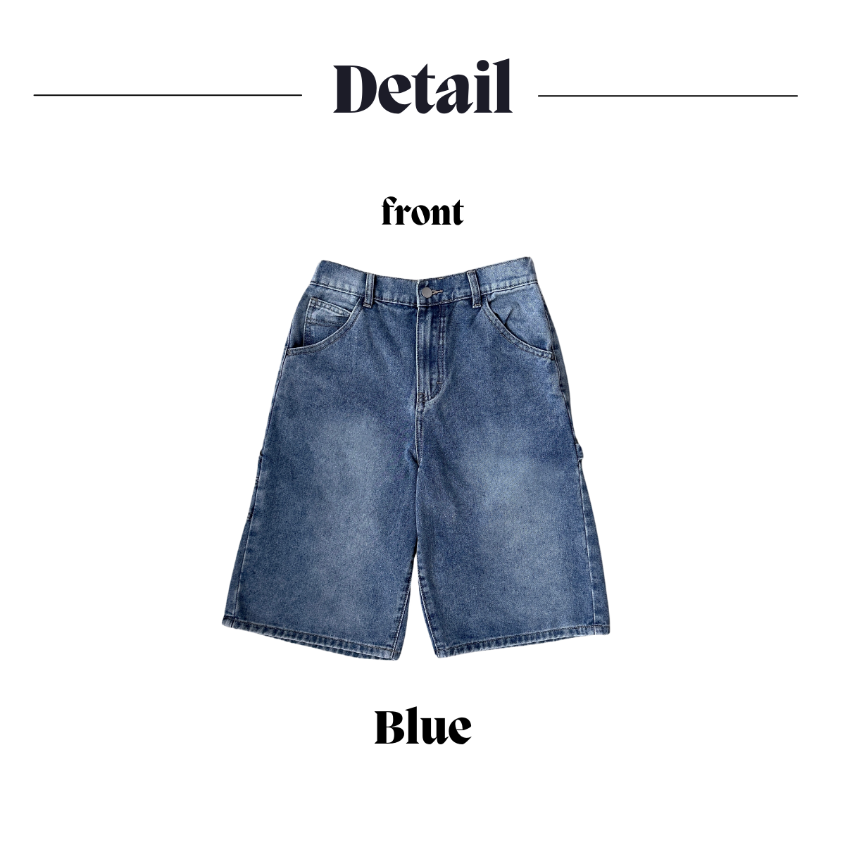 [2단기장/-2XL] 💙내추럴 워싱 와이드 카고 하프 데님팬츠 상세 이미지 24