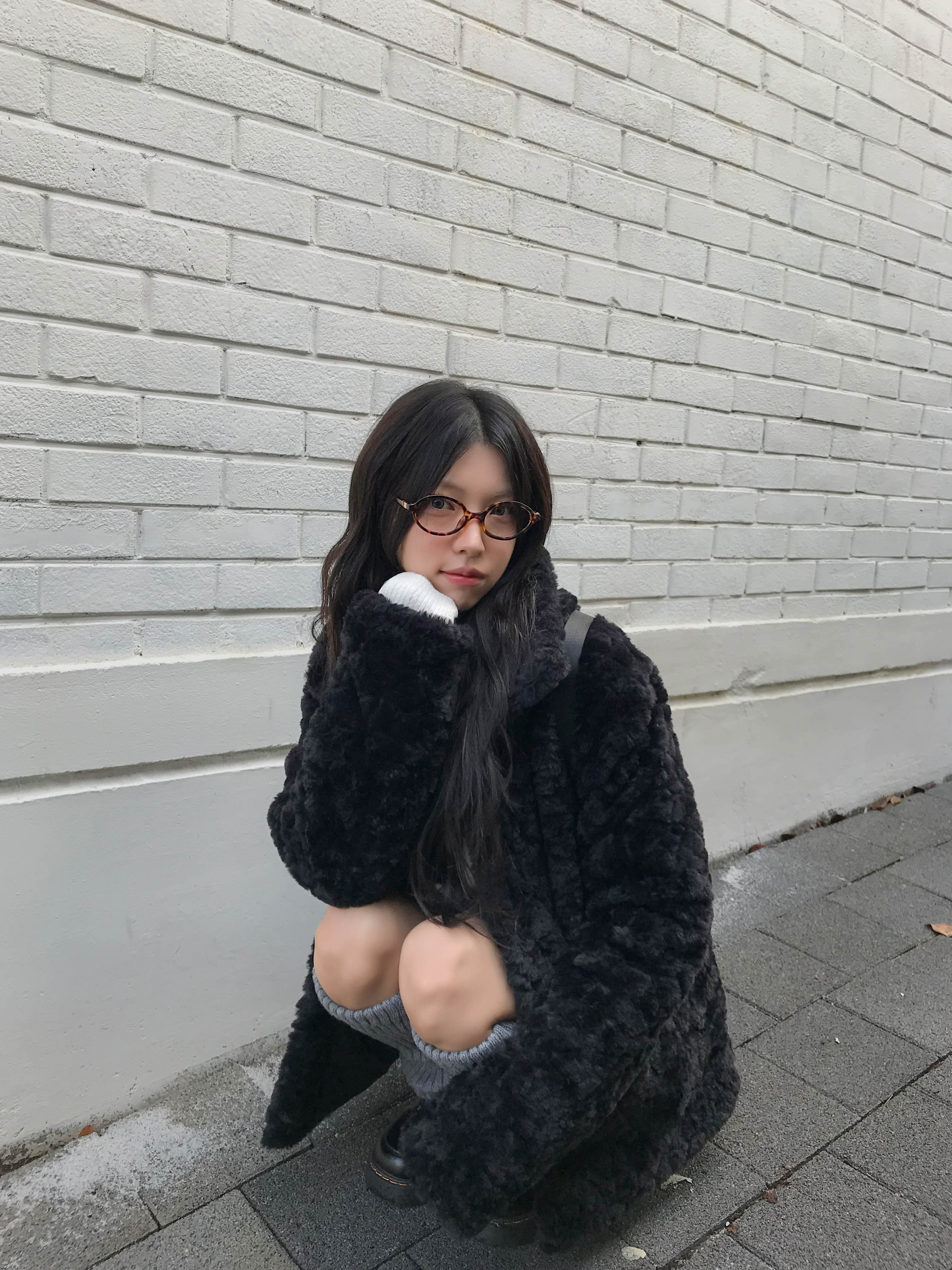 [고퀄리티🧸/MD소장] 안감 누빔 오버핏 하이넥 양털 하프 코트 상세 이미지 9