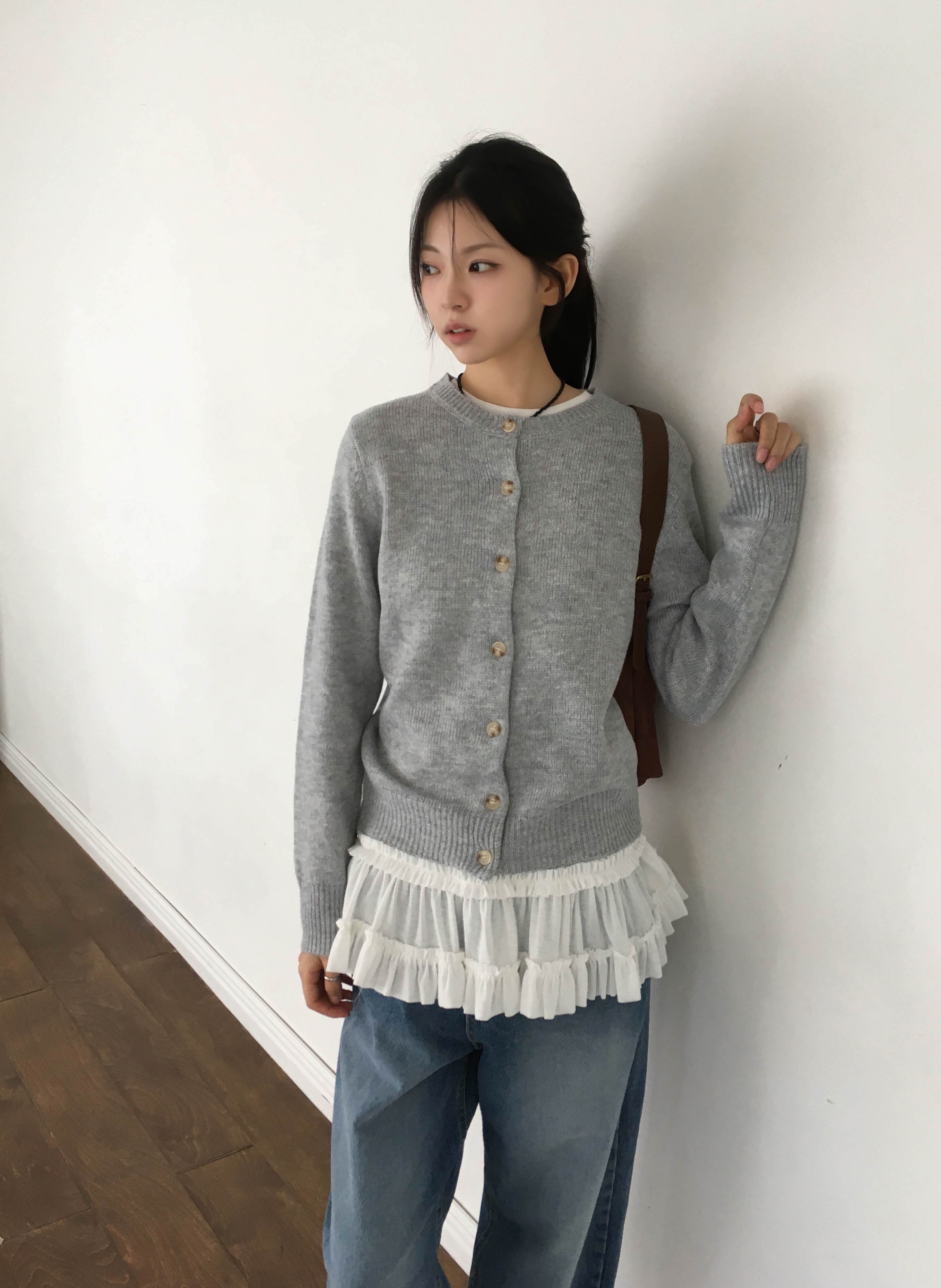 *2개 구매시 할인* [6color🌼/사계절용] 스프링 데일리 라운드넥 니트 가디건 상세 이미지 14