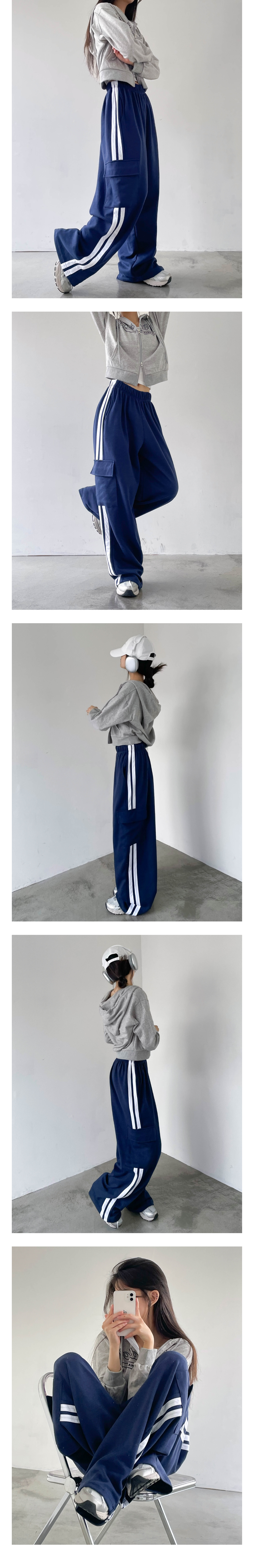 [TOO HIP] 기장&핏 너무 힙한, 와이드핏 코튼 카고 트랙 트레이닝 팬츠 상세 이미지 27